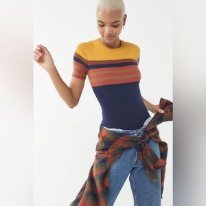 Out From Under Autumn Striped Sweater Bodysuit